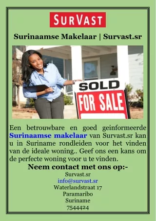 Surinaamse Makelaar  Survast.sr
