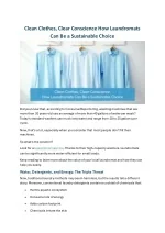 Clean Clothes, Clear Conscience How Laundromats Can Be a Sustainable Choice - slide 1
