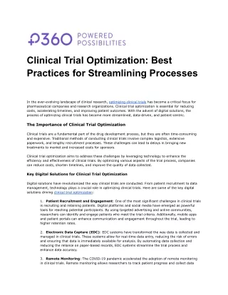 clinical trial optimization best practices