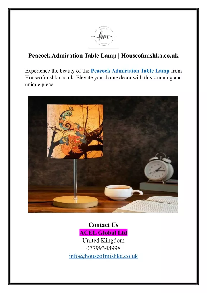 peacock admiration table lamp houseofmishka