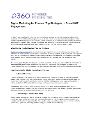Digital Marketing for Pharma