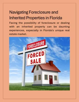 Selling An Inherited House In Florida