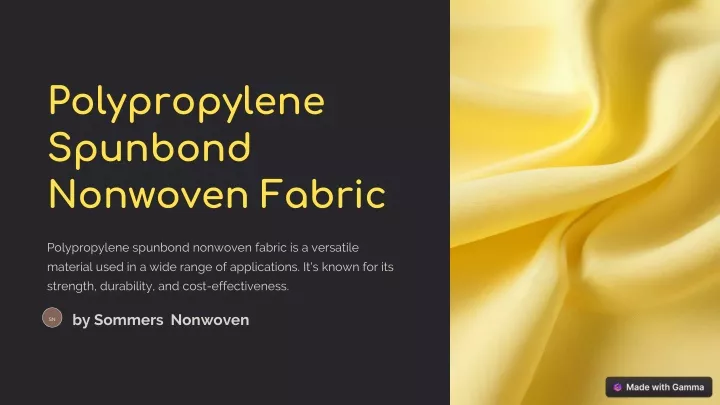 polypropylene spunbond nonwoven fabric