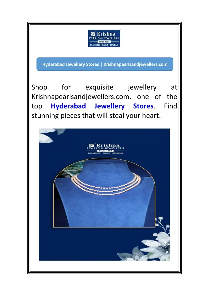 hyderabad jewellery stores