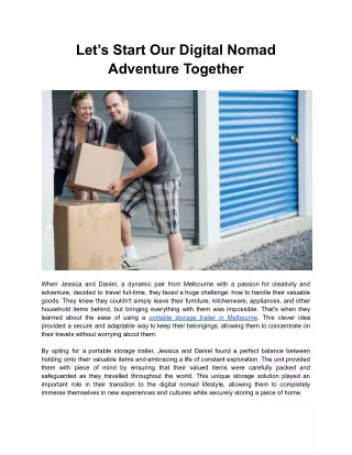 Let’s Start Our Digital Nomad Adventure Together