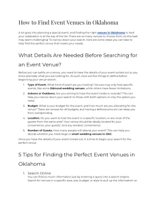 how to find event venues in oklahoma