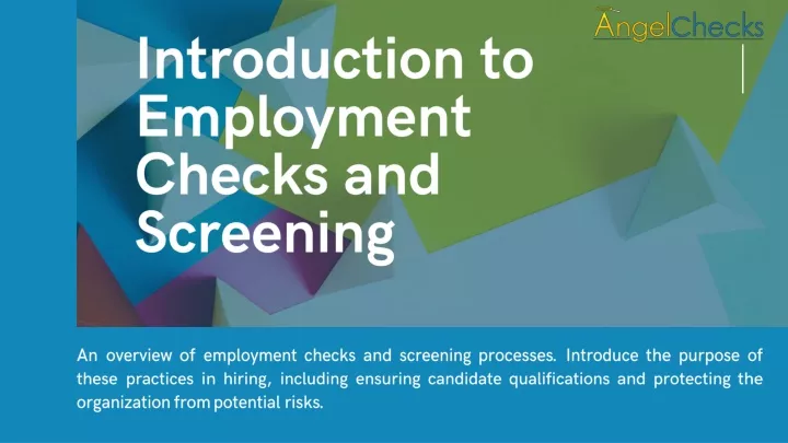 introduction to employment checks and screening