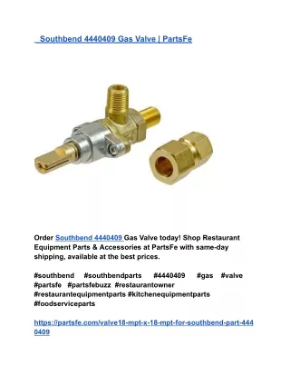 Southbend 4440409 Gas Valve _ PartsFe