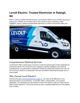 Levolt Electric_ Trusted Electrician in Raleigh, NC