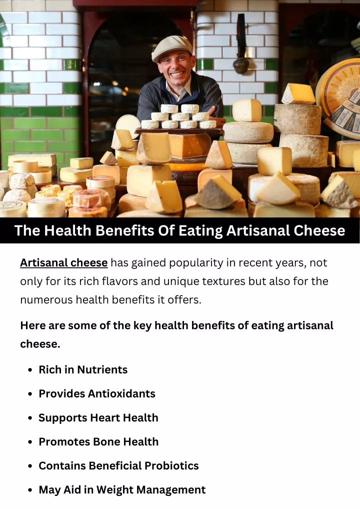 the health benefits of eating artisanal cheese