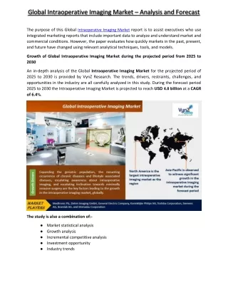 global intraoperative imaging market analysis