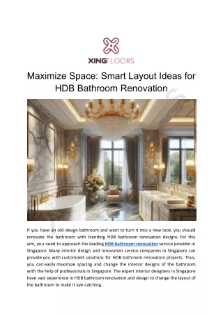 Maximize Space: Smart Layout Ideas for HDB Bathroom Renovation