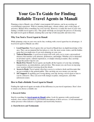 your go to guide for finding reliable travel