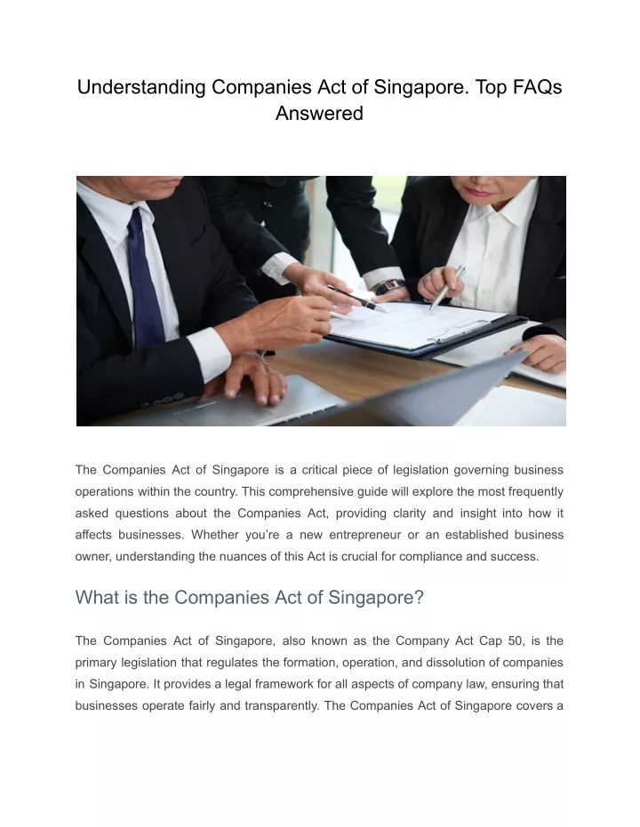 understanding companies act of singapore top faqs