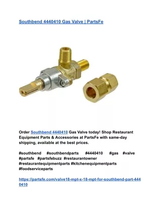 Southbend 4440410 Gas Valve _ PartsFe