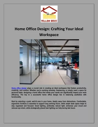 home office design crafting your ideal workspace