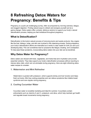 8 refreshing detox waters for pregnancy benefits