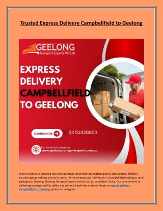 Trusted Express Delivery Campbellfield to Geelong