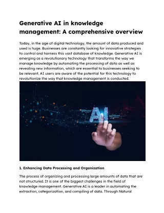Generative AI in knowledge management_ A comprehensive overview