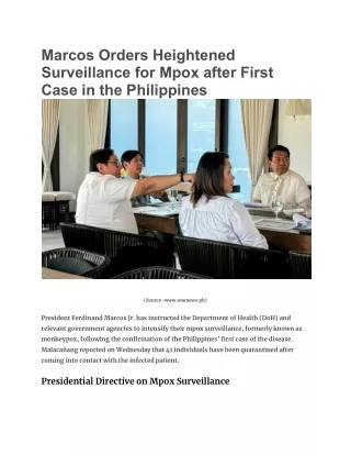 marcos orders heightened surveillance for mpox