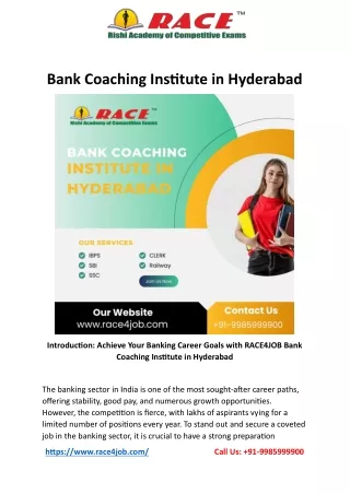 Bank Coaching Institute in Hyderabad