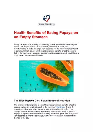 Health Benefits of Eating Papaya on an Empty Stomach