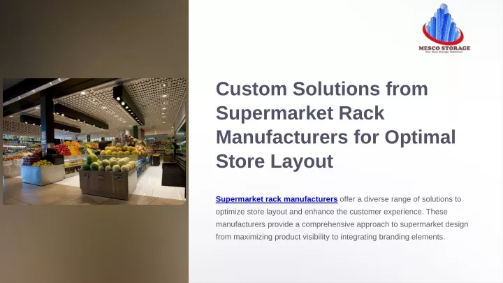 custom solutions from supermarket rack