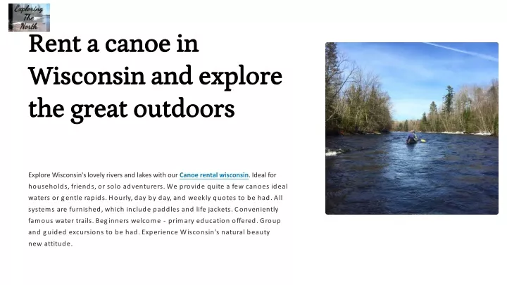 rent a canoe in wisconsin and explore the great