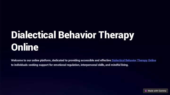 dialectical behavior therapy online