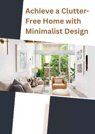 Achieve a Clutter-Free Home with Minimalist Design