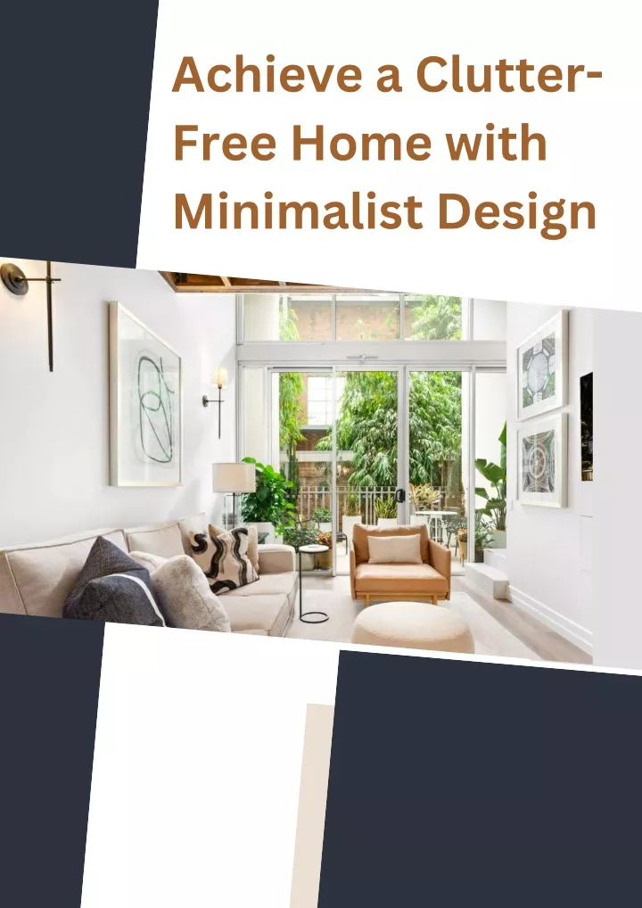 achieve a clutter free home with minimalist design