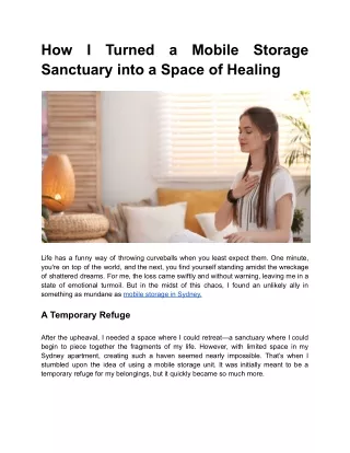 how sanctuary into a space of healing