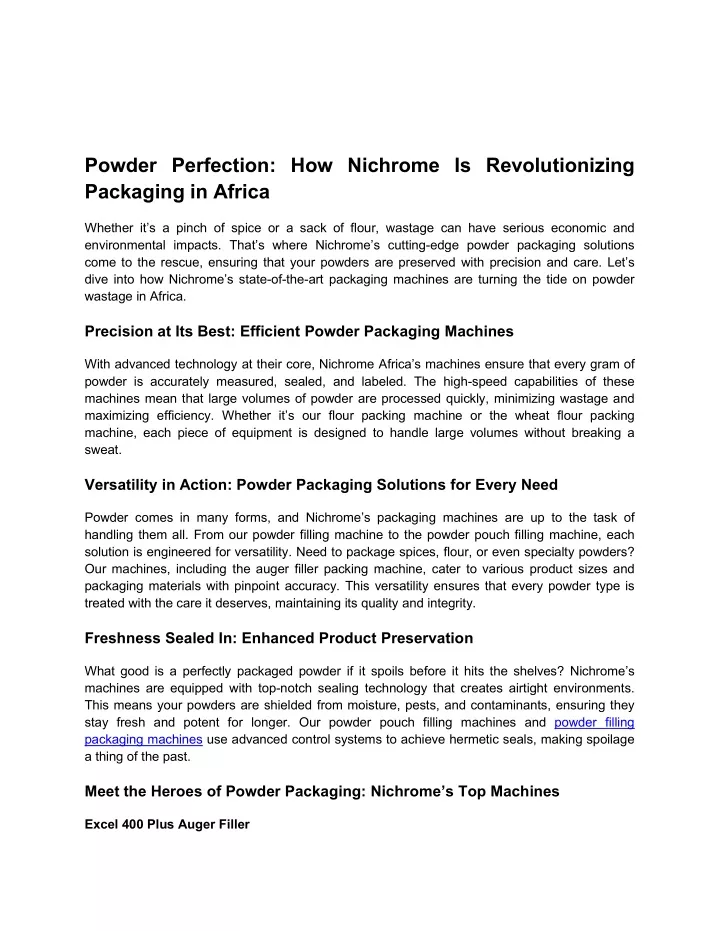 powder perfection how nichrome is revolutionizing