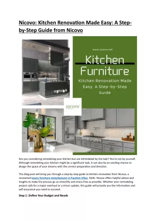 Nicovo- Luxury Kitchen Manufacturer