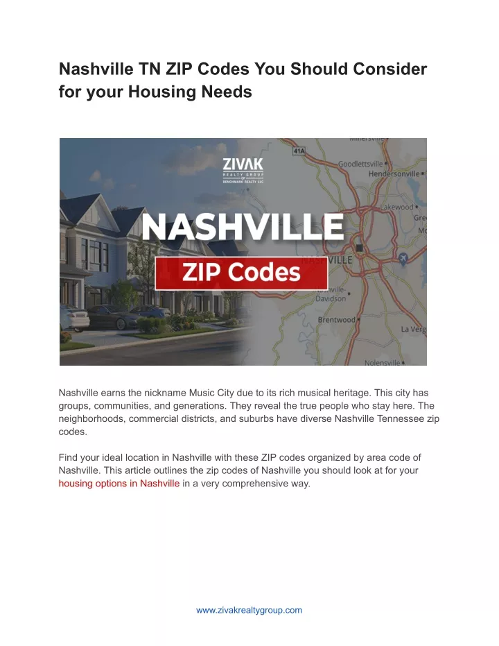 nashville tn zip codes you should consider