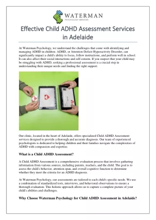 Effective Child ADHD Assessment Services in Adelaide