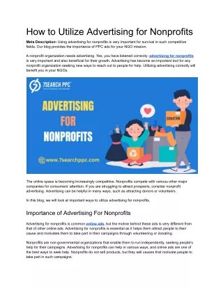 how to utilize advertising for nonprofits
