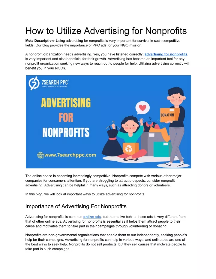 how to utilize advertising for nonprofits