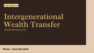 intergenerational wealth transfer