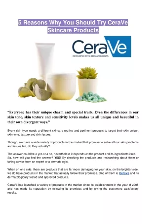 5 Reasons Why You Should Try CeraVe Skincare Products