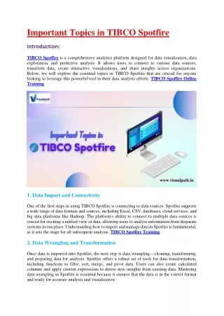 important topics in tibco spotfire