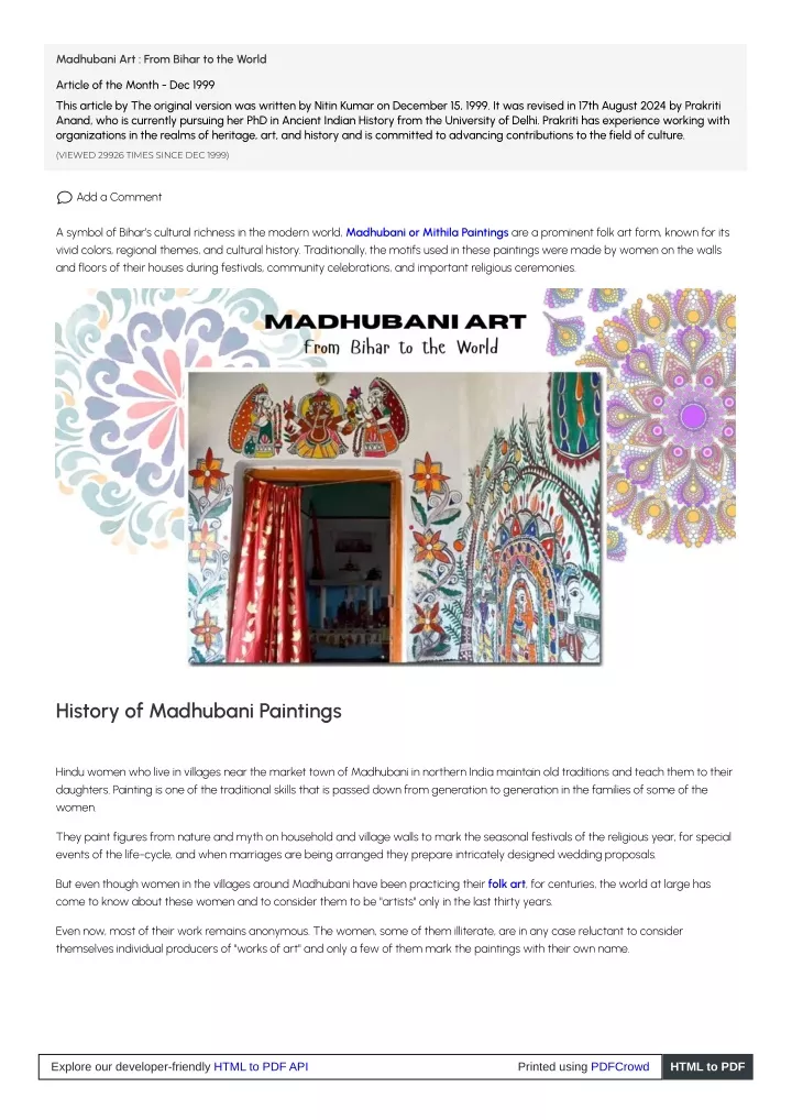 madhubani art from bihar to the world