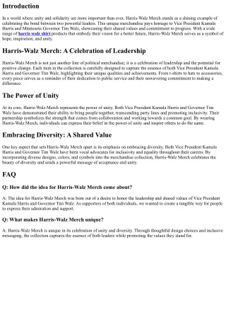 Harris-Walz Merch: Celebrating the Unity of Two Powerful Leaders