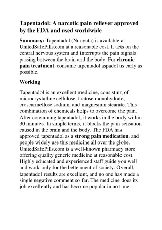 Buy tapentadol Online USA to USA Delivery -Unitedsafepills