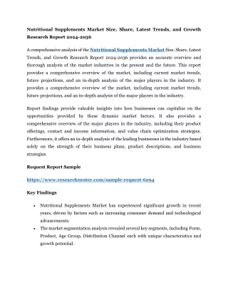 nutritional supplements market size share latest