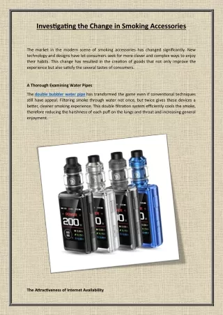 Investigating the Change in Smoking Accessories