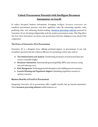 unlock procurement potential with intelligent
