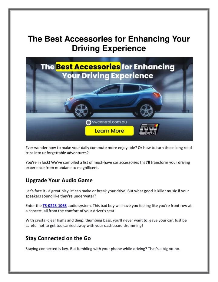 the best accessories for enhancing your driving