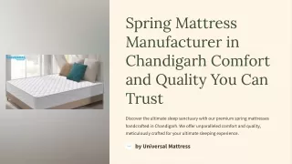 Spring Mattress Manufacturer in Chandigarh Comfort and Quality You Can Trust