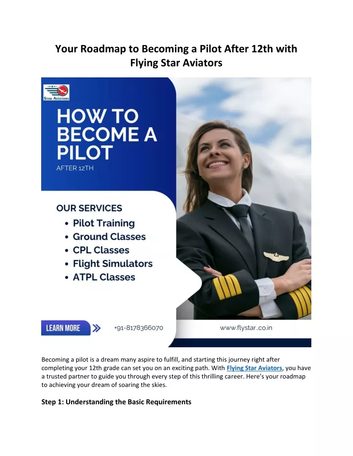 your roadmap to becoming a pilot after 12th with